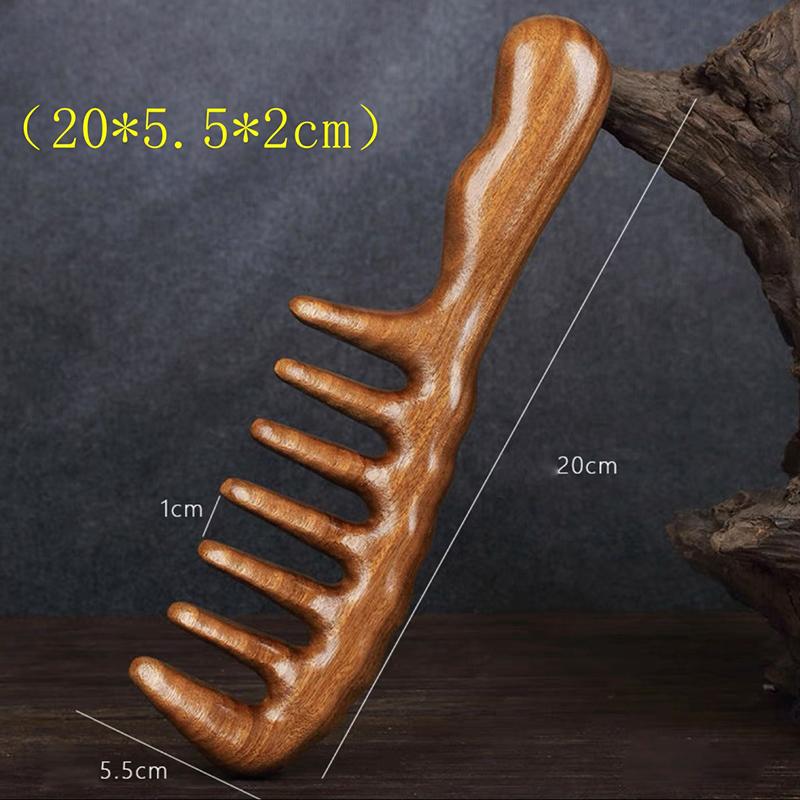 1pcs Natural wood Hair Combs Anti-Static Wooden Comb Massager Long Wide Tooth Detangle Sandalwood Comb Hair Care Household Gift