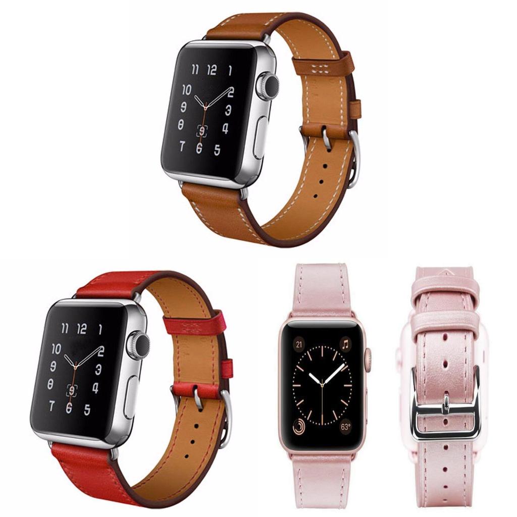 Apple Watch 8 Leather Strap For Single Loop Crosshatch Genuine Leather Band For 38mm And 42mm