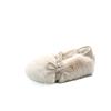 New Kids' Winter Shoes Warm Plush Girls Causal Princess Cotton Shoes Fashion Bowtie Children's Soft Moccasin Flat Shoes Simple