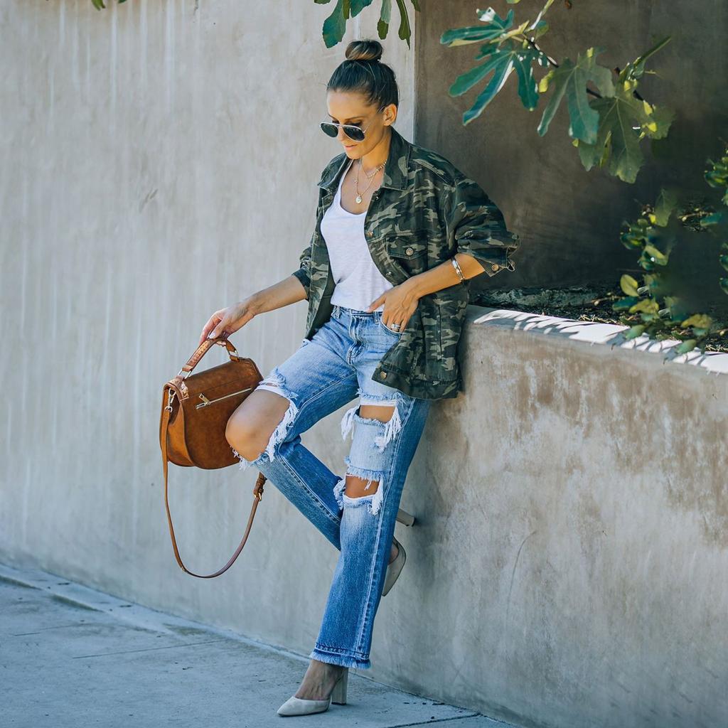 Women's Denim Classic Versatile High Waist Fashionable Trousers