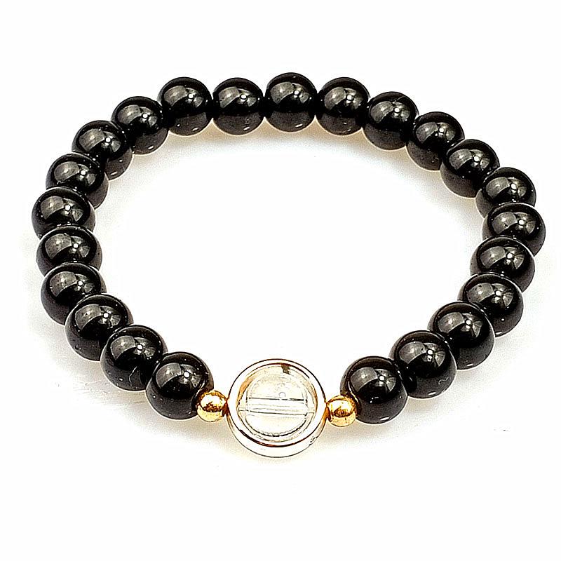 Natural Obsidian Bracelet with Red Agate, Green Peacock, Tiger Eye, and Zodiac Stones for Luck