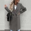 Autumn and Winter Long Suit Collar Woolen Coat Coat Women