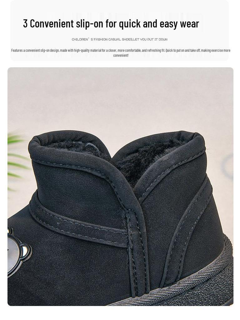 2025 Winter New Cotton Snow Boots: Thick, Warm, Anti-Slip for Kids
