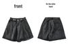Women's High-Waisted Black Gray Denim Shorts - Summer Loose Fit, Slimming, Plus Size, Pear-Shaped, Five-Point Length