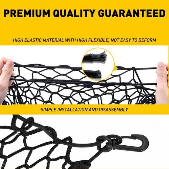 Trunk CARGO NET Car Nylon Elastic Mesh Truck Organizer SUV Universal 4 Hook Rear