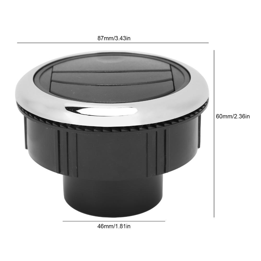 Outlet Cover 87mm Air Conditioning Outlet Black Round Shape AC Air Outlet ABS Air Vent Car Use