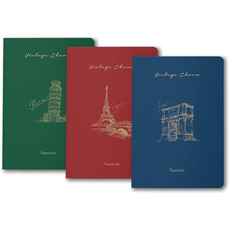 Paperkraft Vintage Series - Color Kraft With City Theme : 210 Mm X 148 Mm,176 Pages, Unruled, Sewn & Perfect Bound, Pack