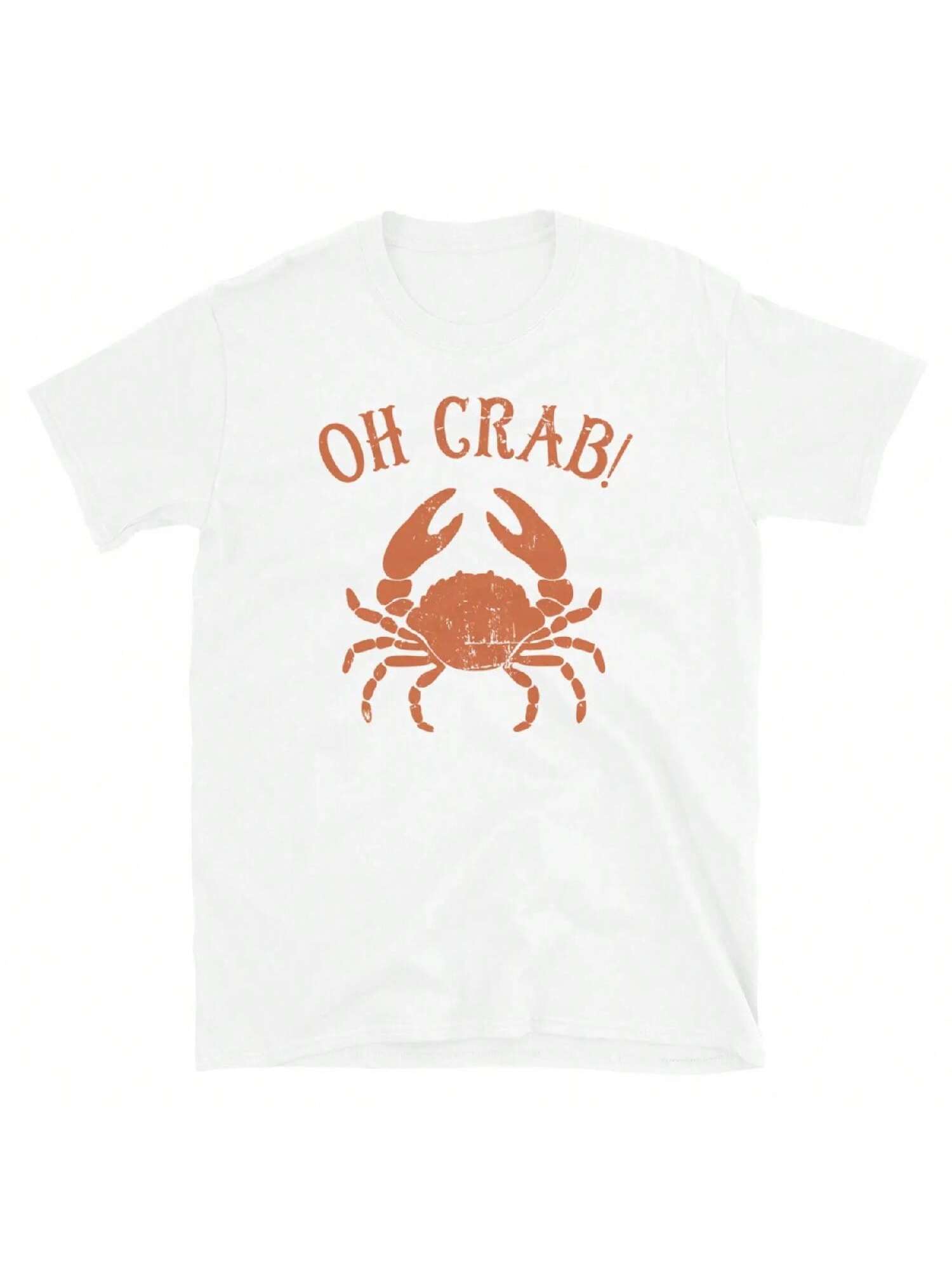 Oh Crab Seafood Shellfish Crustacean Brachyura Short Sleeve Unisex T Shirt S разноцветный