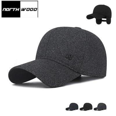 Winter Warm Baseball Caps for Men Ear Protection Cold Proof Cotton Dad Hat with Thick Velvet Baseball Hat