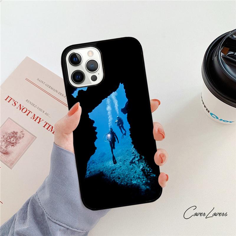 Scuba Diver Diving Phone Case For iPhone 17 Air 14 15 16 13 12 Max Cover For Apple iPhone 17 Air 11 Pro Max Plus Coque