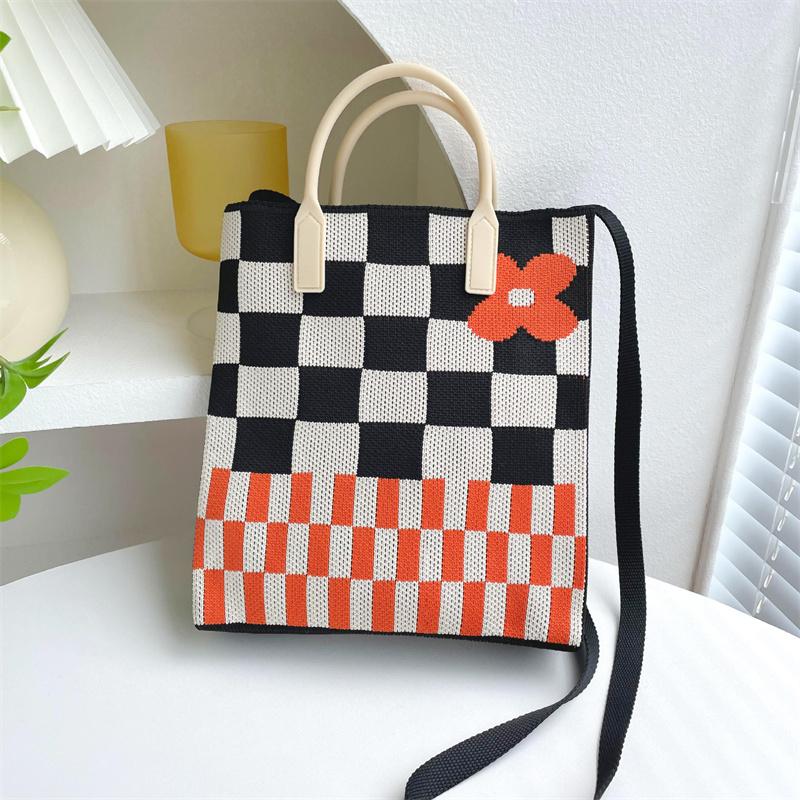 FASHION 2024 Knitted Mini Cross-Body Mobile Phone Bag Korean Versatile Student Commute Shoulder Bag Square Small Purse Handbag For Women