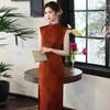 Red sleeveless national style new Chinese Suzhou long cheongsam improved young 1011 new women's high sense summer