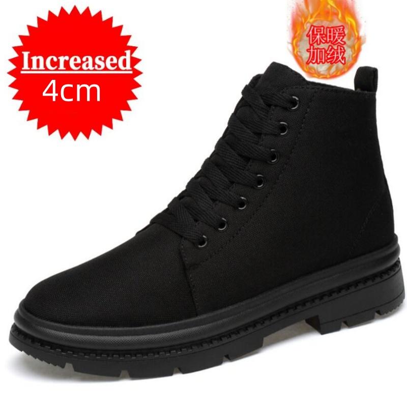 

Men Sports Boots Elevator Shoes Hidden Heels Canvas Heightening Man Increase Insole 10CM 8CM 6CM Suitable for Daily Wear and Various Occasions 38