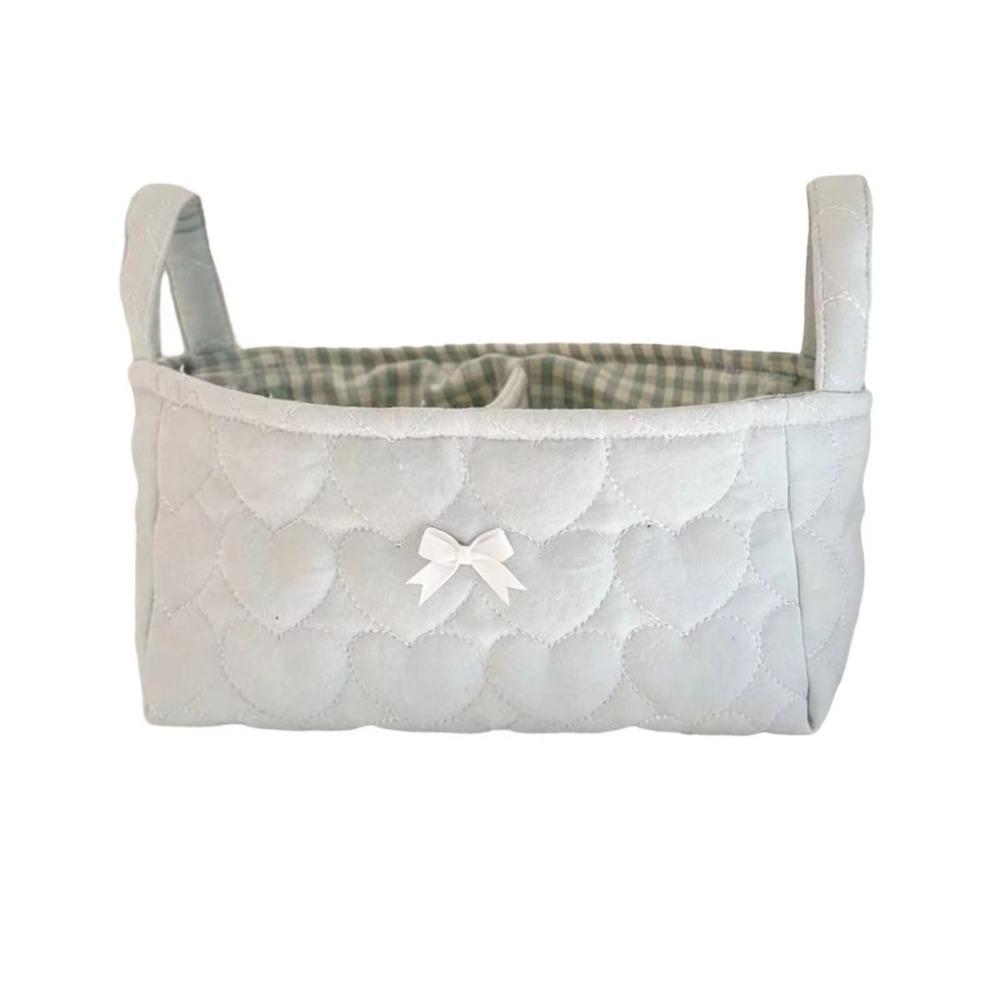 Cotton Small Quilted Storage Basket Square Cosmetic Organizer Home Supplies