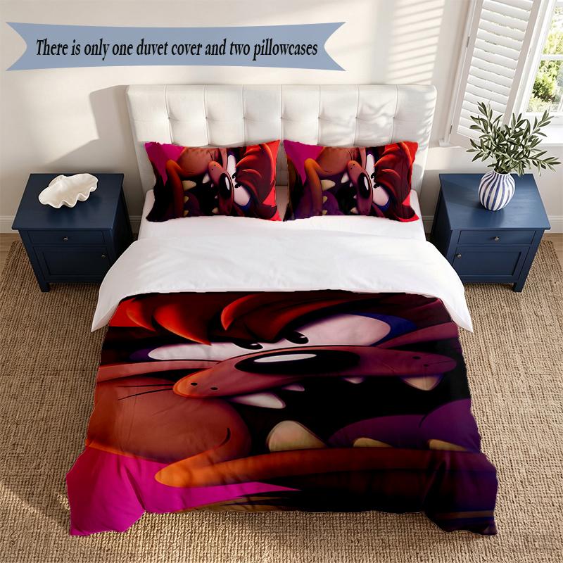 taz 3‑Piece Bedding Set Soft Microfiber Duvet Cover Pillowcases Comfortable Bed Linen for Bedroom Decoration