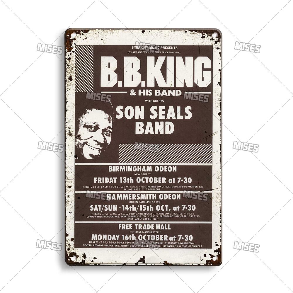 DORA Tin Sign MISES KING OF THE BLUES BB King Metal Poster Classic Metal Sign Wall Plate Home Garden Cafe Industrial Decor Old Metal Plaque