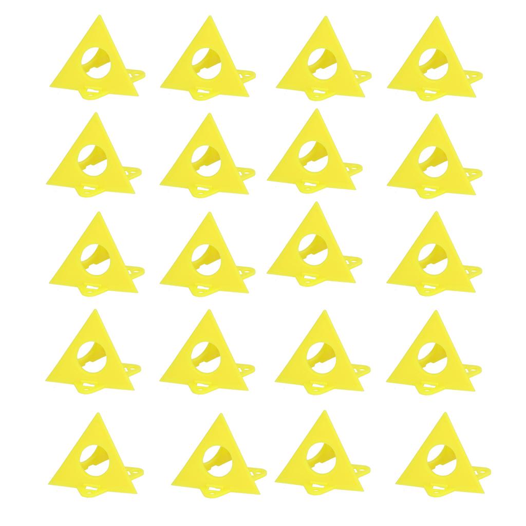 20 stk Kjeglestøttestativ Pyramideforhøyer Plastsettsett for Lerret Skapdør Gul