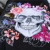 3pcs Soft and Comfortable Skull Flower Print Duvet Cover Set for Bedroom and Guest Room - Includes 1 Duvet Cover and 2 Pillowcas