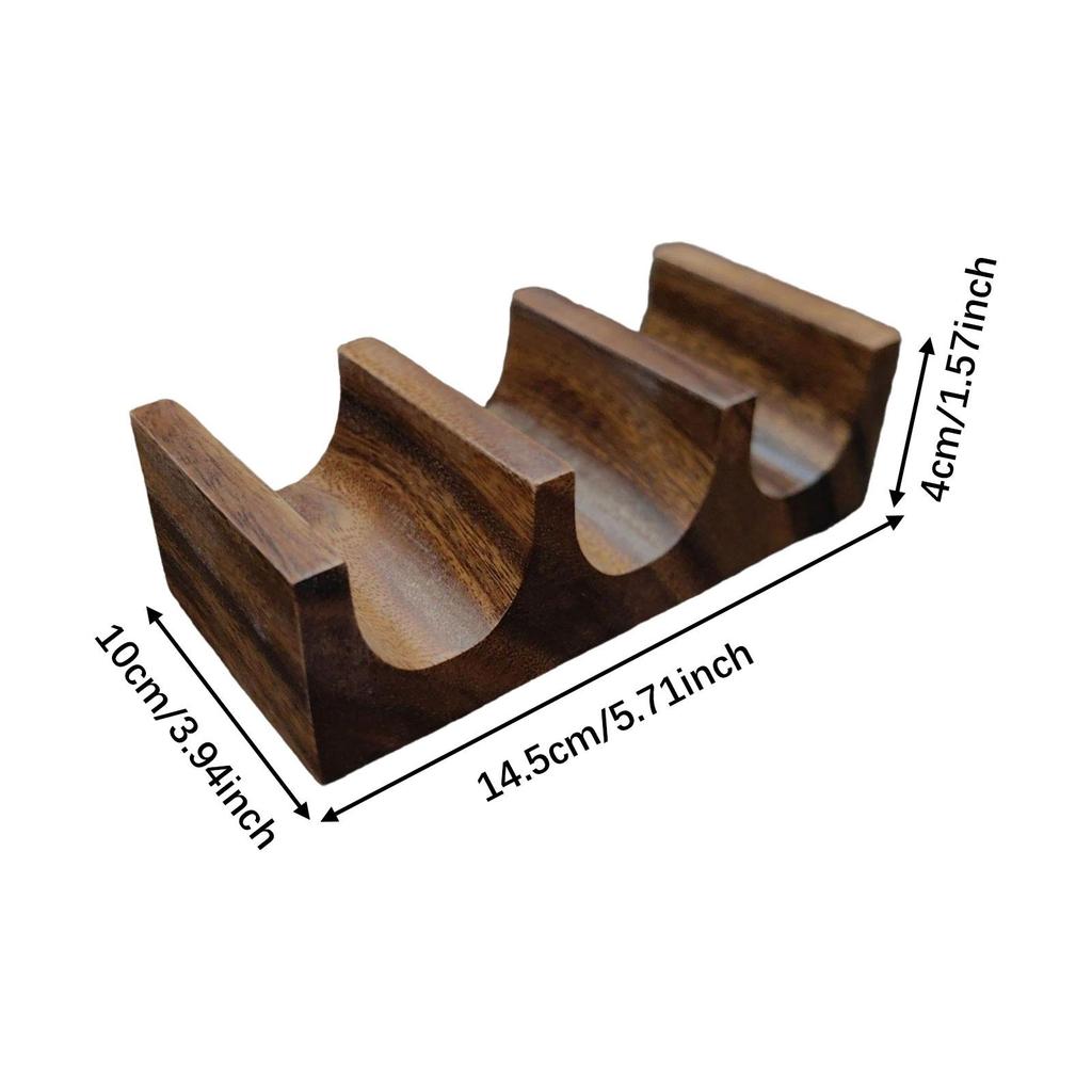 Wooden Tacos Holder Divider Food Display Serving Rack Stand Multipurpose Taco Rack for Parties Buffet Kitchen Table BBQ