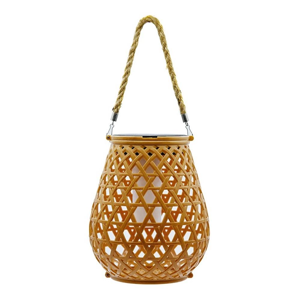 Solar Rattan Hanging Lantern with LED Light for Garden and Patio Weather Resistant Design with Multiple Installation Options