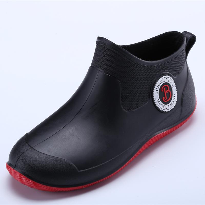 Rain shoes men's new Chelsea fashion short rain boots simple non-slip soft sole low-top women's galoshes