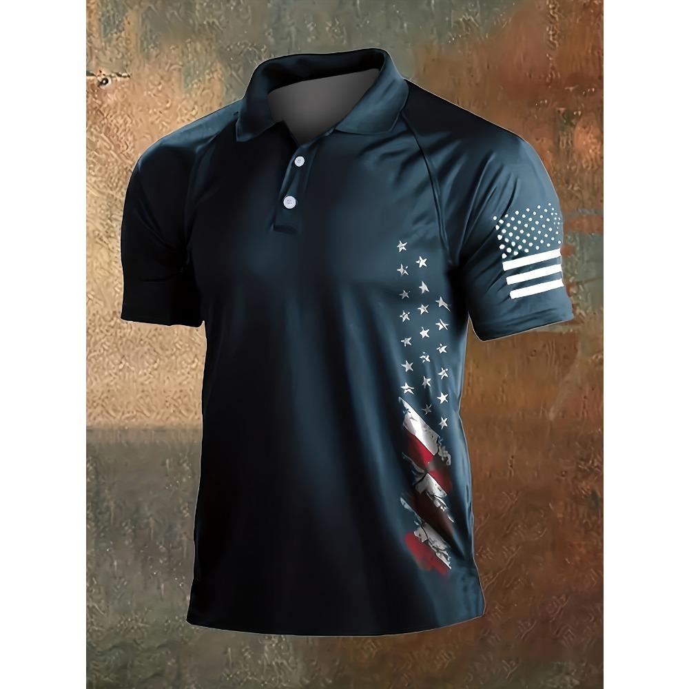 

New Fashion Men Clothes Short Sleeve Lapel Golf Polo Shirt 100% Polyester 3XL темно-синього кольору
