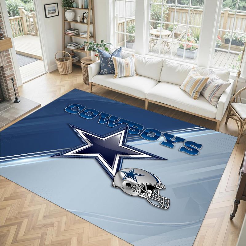 Tappeto in velluto di cristallo design Dallas Cowboys Accogliente Non?Tappeto Stampato Antiscivolo per Camera da Letto Soggiorno Ingresso