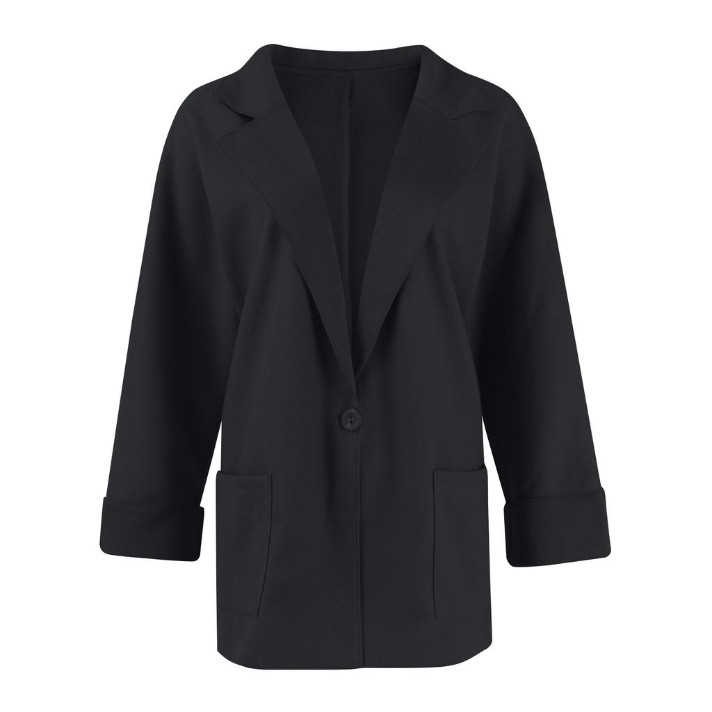 Women's Winter Woolen Jacket Casual Versatile Loose Lapel Pocket Button Cardigan
