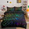 Musical Note Bedding Set 3pcs Music Theme Quilt Cover King/Queen Size Fashionable Psychedelic Soft Duvet Cover With Pillowcase
