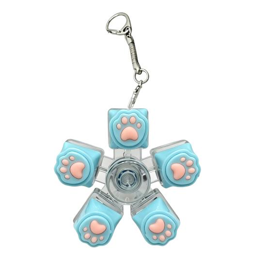 LED Light-up Keyboard Fidget Spinner Toy Decompression Button Finger Clicker Toy 2/3/4/5/6-Keys Fidget Keychain Stress Relief Desk Toy
