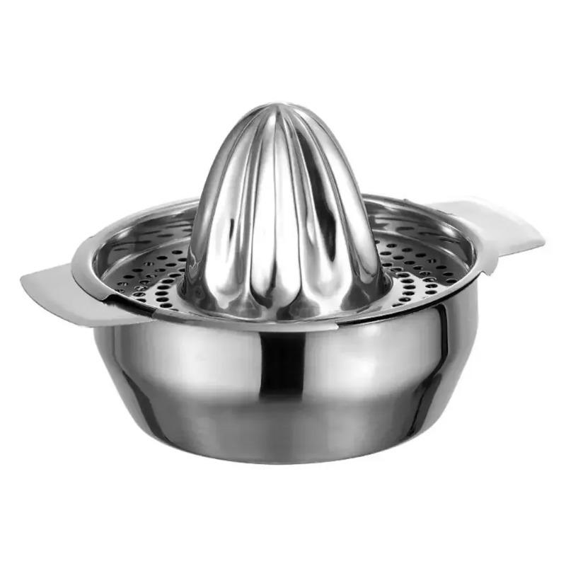 1pc Portable Stainless Steel Lemon Squeezer and Juicer with Bowl Container - Easy To Use and Convenient for Oranges, Lemons
