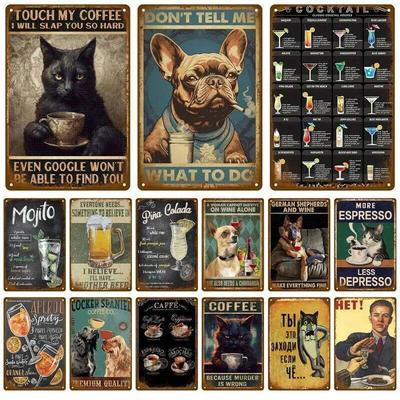 Vintage Room Decoration Home Decor Items Tin Aesthetic Men Bedroom Signs Retro Metal Plate Posters Wall Art Mural 26T0103 26T0103