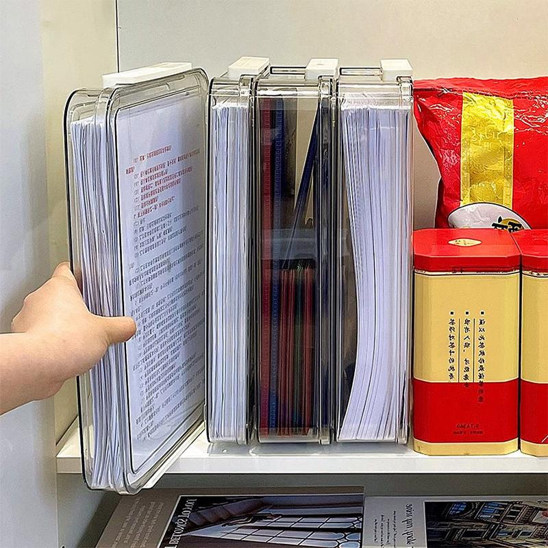 Paper Organizer Stackable Storage Box Transparent Desktop Storage Document Certificate Important Storage Box