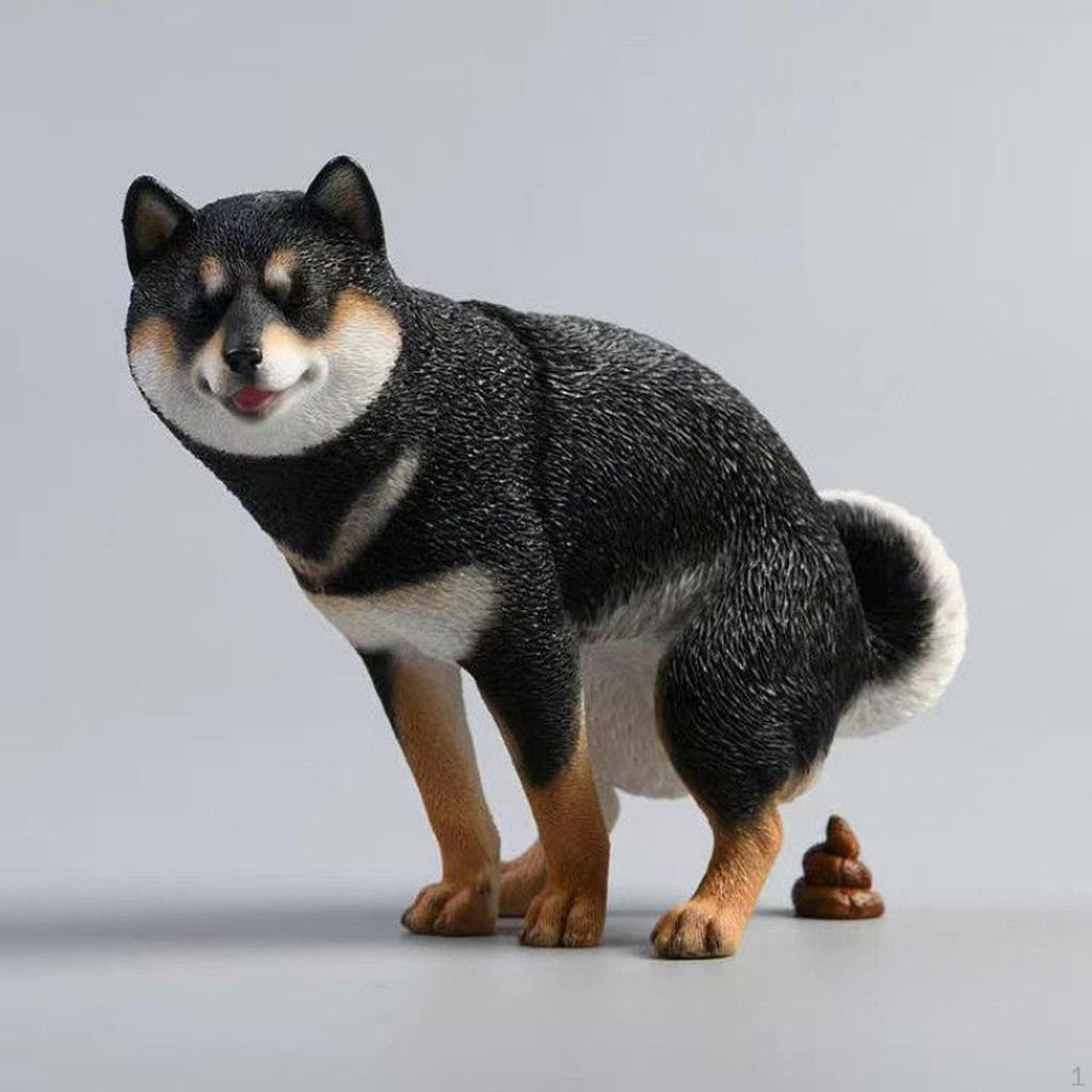 Figura de Perro Escultura de Animal Decoración de Salpicadero de Coche Estatua de Shiba Inu para Dormitorio