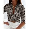 Elegante Damenmode Bluse 2023 Frühling & Herbst Digitales Kettenmuster Hemd Pendler Schlank Büro Damenbluse S-5XL