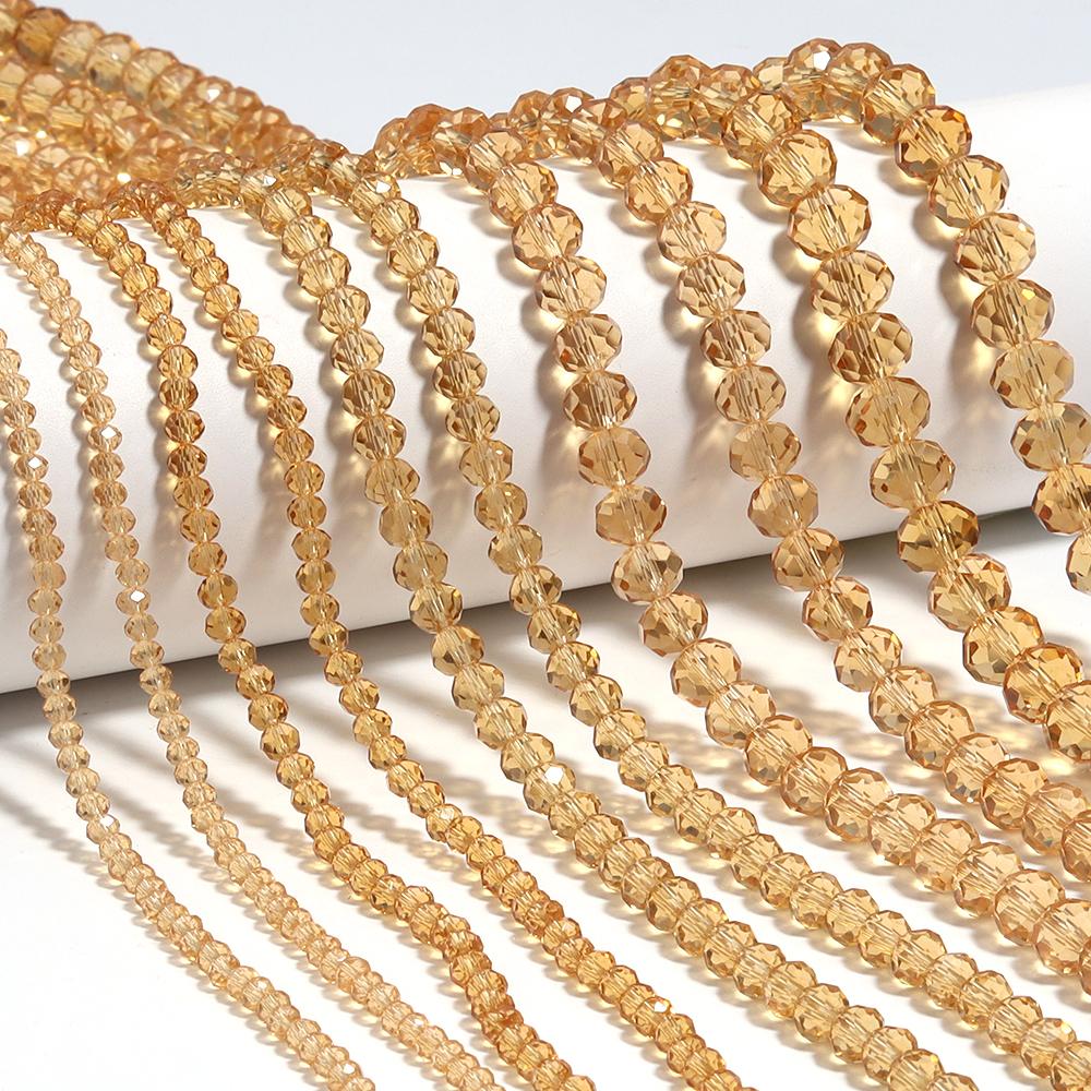 3/4/6/8/10mm Faceted AB Clear Glass Crystal Rondelle Beads Colorful Loose Spacer Beads For Jewelry Making DIY Bracelet Necklace