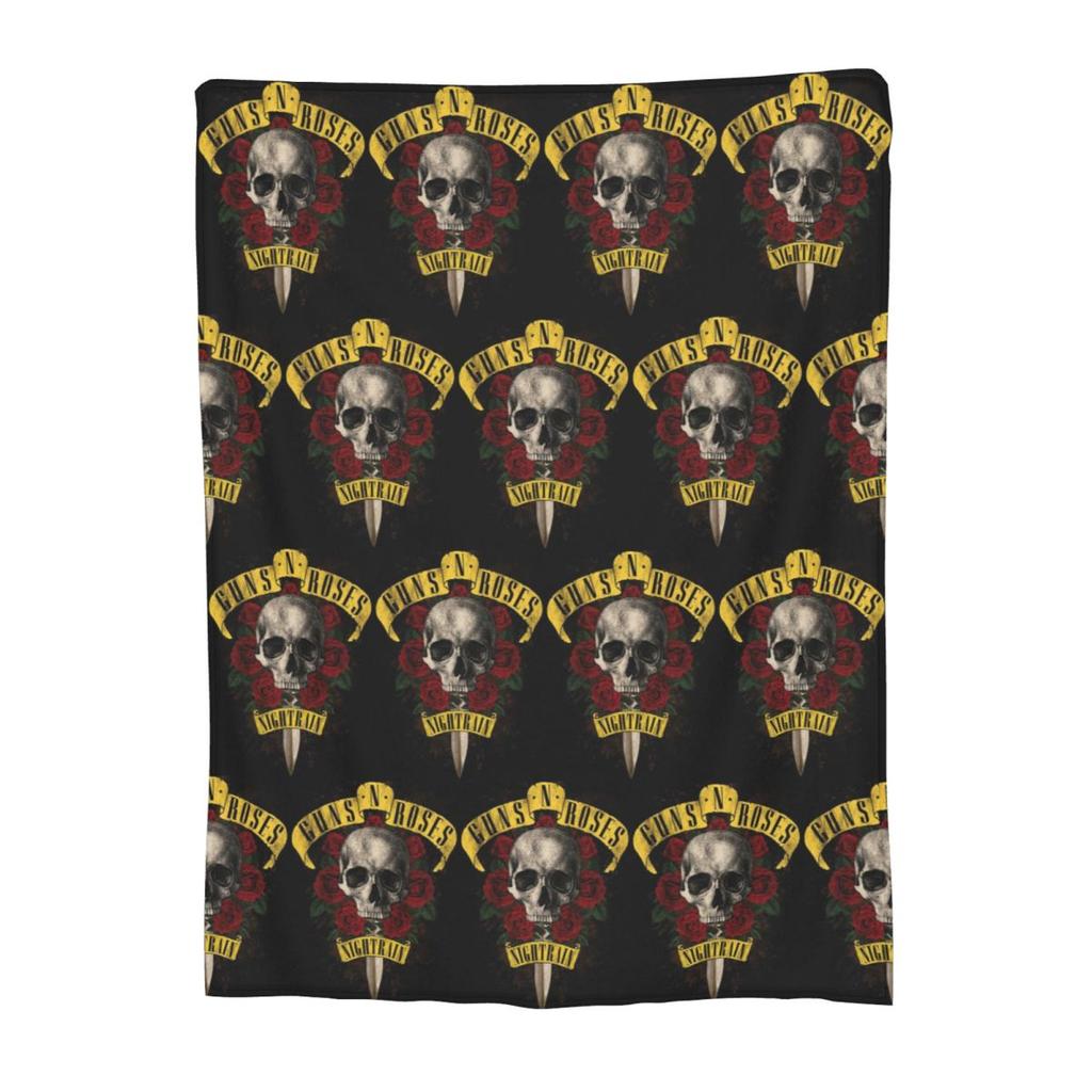 Guns N Roses Blanket Fleece Sofa Throw Blanket Warm for Couch Bedding Travel Throws Bedspread Quilt