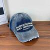 American retro old washed gradual change denim cap men and women fashion versatile tide brand embroidered letter baseball cap