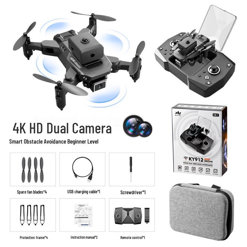 KY912 HD 4K Mini Drone with Four-Sided Obstacle Avoidance and Remote Control