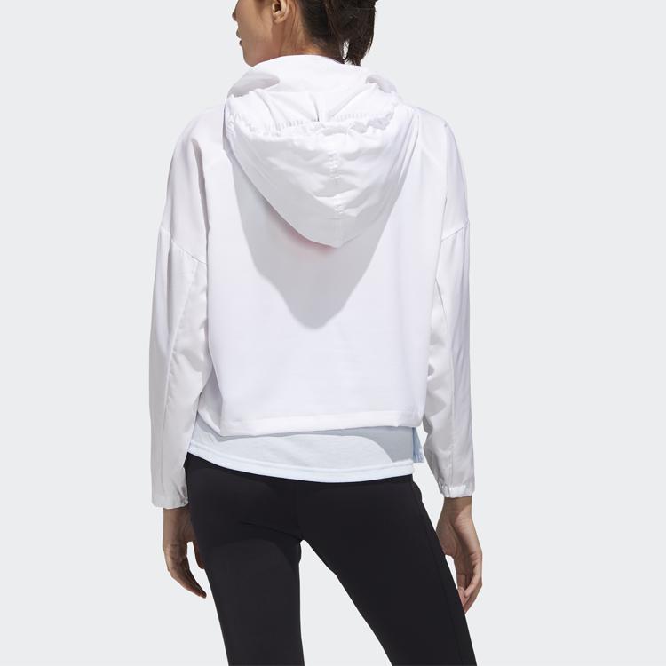 Adidas Womens Logo Print Windbreaker Jacket Women Jacket White GD4612