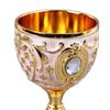 2PCS Small Zinc Alloy Goblet 30ml Capacity Retro Metal Cup Embossed Wine Glass  Party Drinking