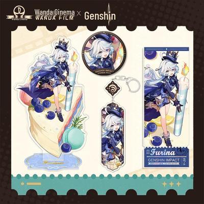 Merchandise Elementali Divini Co-branded YS Wanda: Collezione di Spille, Ciondoli e Standee.
