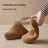 Augustenbao Women's 2025 Autumn Thick-Soled Cotton Slippers: Slip-On Plush Lined Outdoor Mules