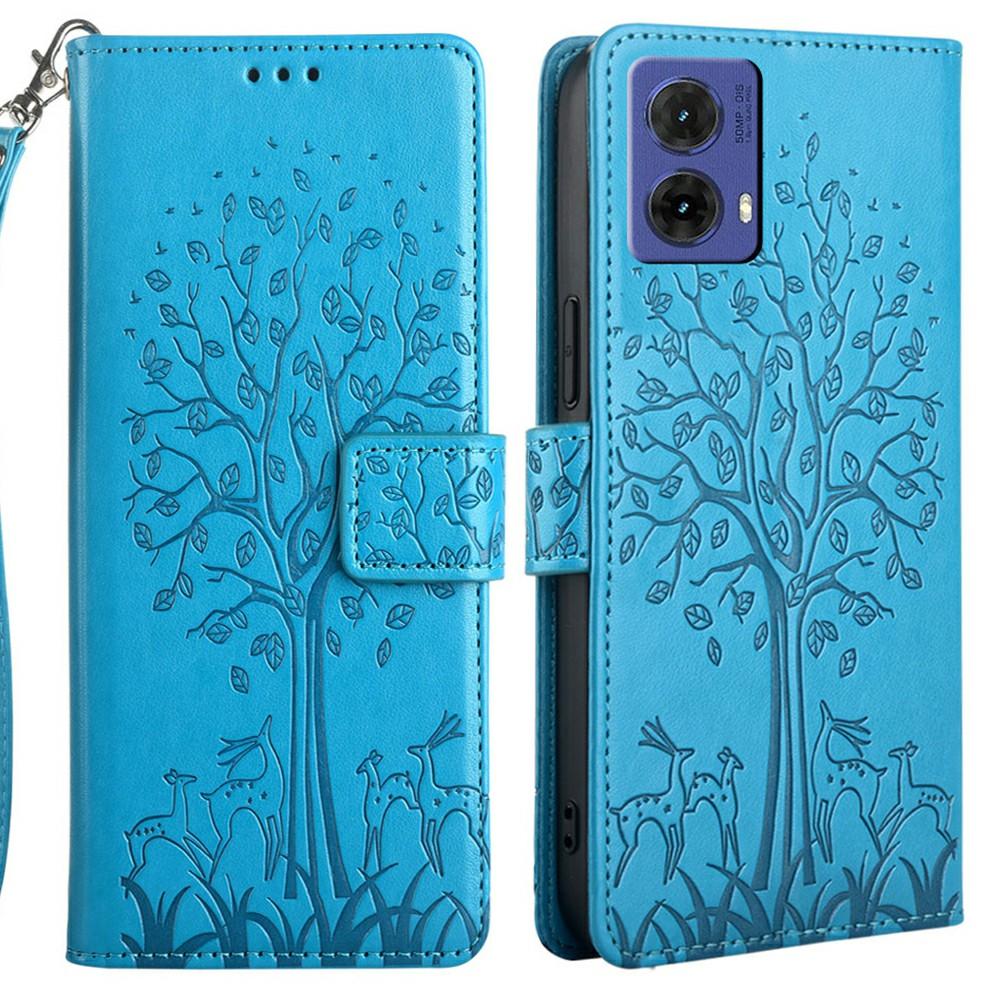For Motorola Moto G85 5G/S50 Neo 5G Case PU Leather Wallet Phone Cover Tree Deer Imprinted