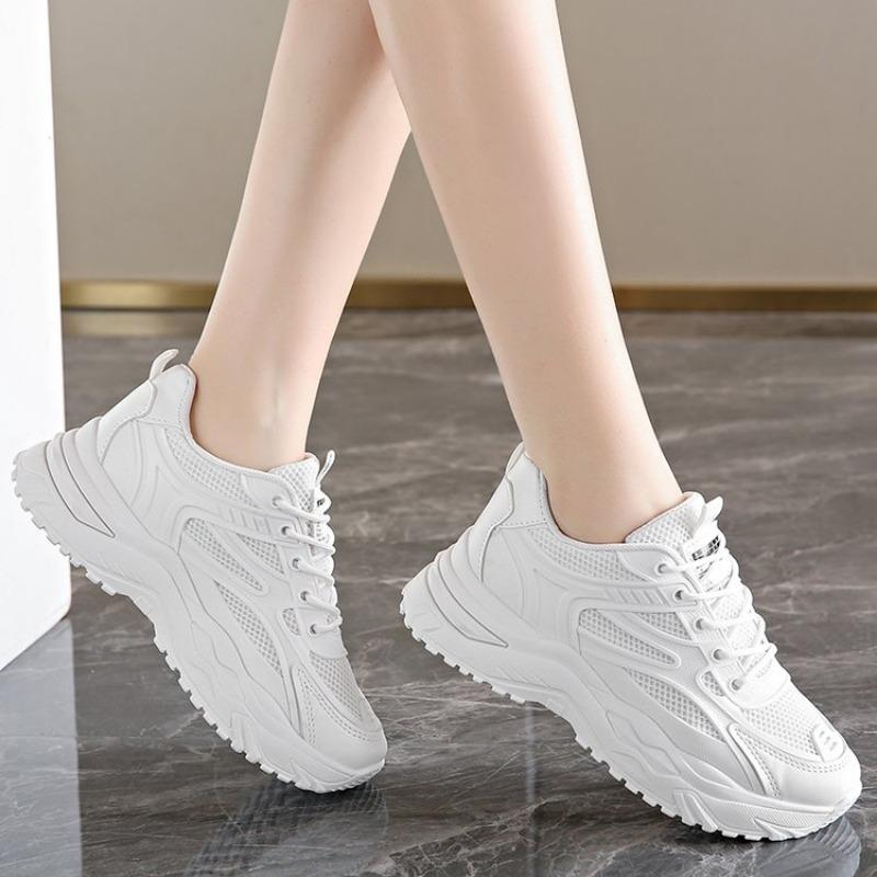 Women Sneakers  Fashion Breathble Vulcanized Shoes Pu Leather Platform Shoes White Lace Up Casual Shoes Zapatos Mujer