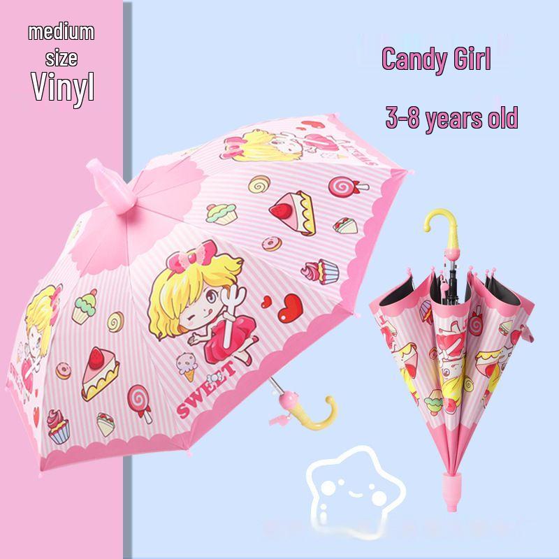 Automatic Dual-Use Kids' Umbrellas - Princess Design for School and Kindergarten