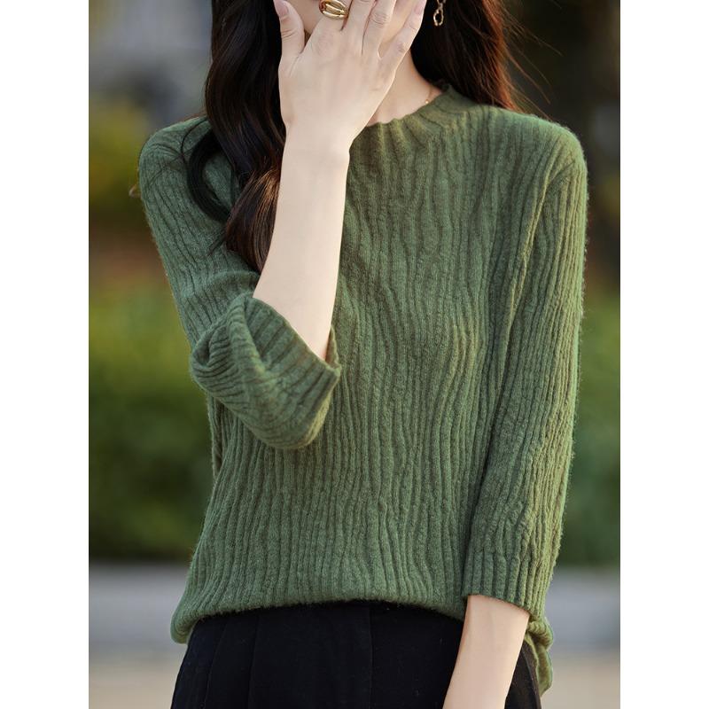 Autumn Bottom Knitwear Women's Thin Pleated Inner Knit Top