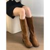 Retro Western Cowboy Boots Thick Heel But Knee Boots Women's Skinny Maillard Tall Knight Boots