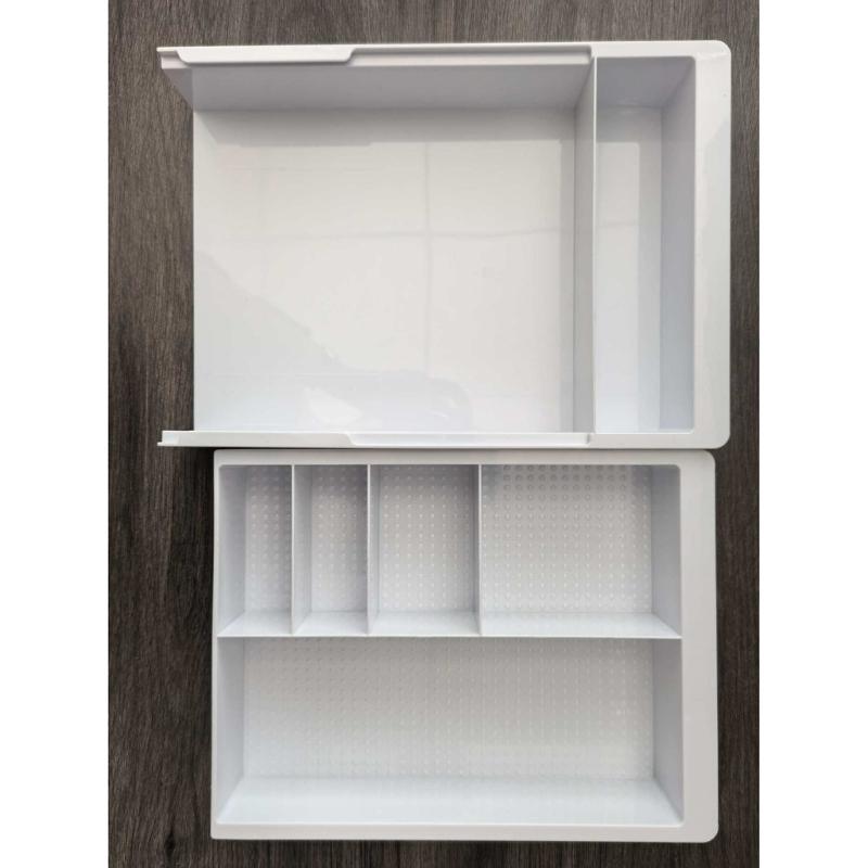 Space Saving Plastic Multi Compartment Organiser Drawer Box For Stationery Electronics Storage Smooth Sliding Drawers