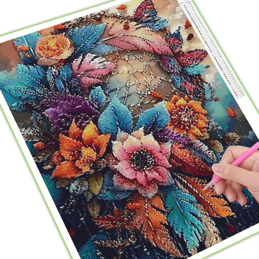 Diamond Painting New Collection 2024 Colorful Feather Flowers Diy Full Square Round Drill Rhinestone Embroidery Mosaic Cross Stitch Kits